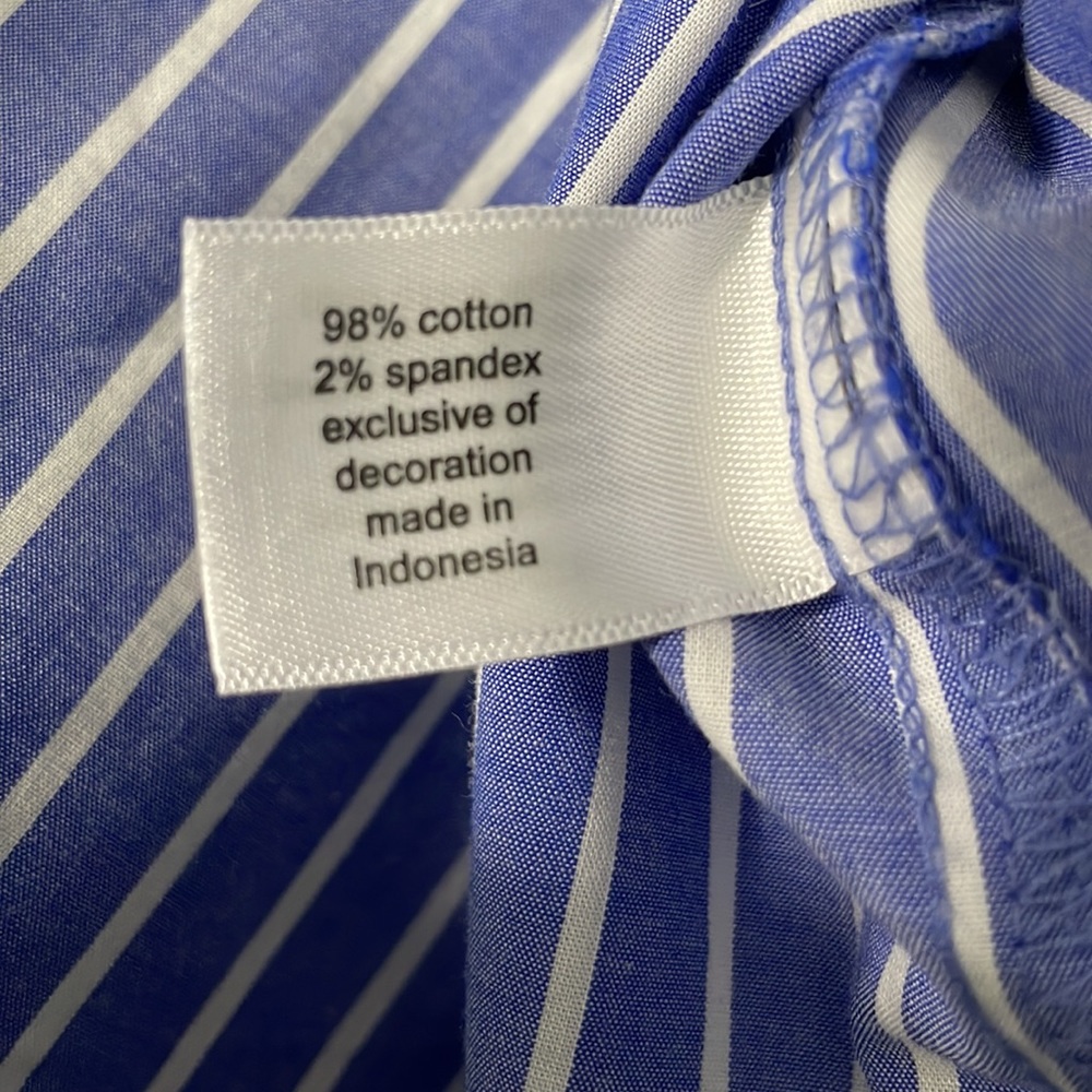 Blue and White Striped Tunic Length Blouse. Lane Bryant. Size 26. - Picture 5 of 5